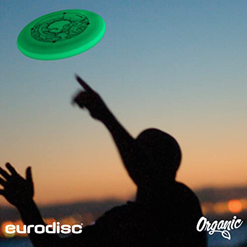 eurodisc 175g Nightglow Organic Ultimate Frisbee Disc Moon Mond nachleuchtend phosphoreszierend leuchtet im Dunkeln (VIOLETT)