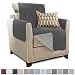 Gorilla Grip Original Slip Resistant Chair Protector for Seat Width up to 23 Inch, Patent Pending Suede-Like Furniture Slipcover, 2 Inch Straps, Chairs Slip Cover Throw for Dogs, Armchair, Dark Gray