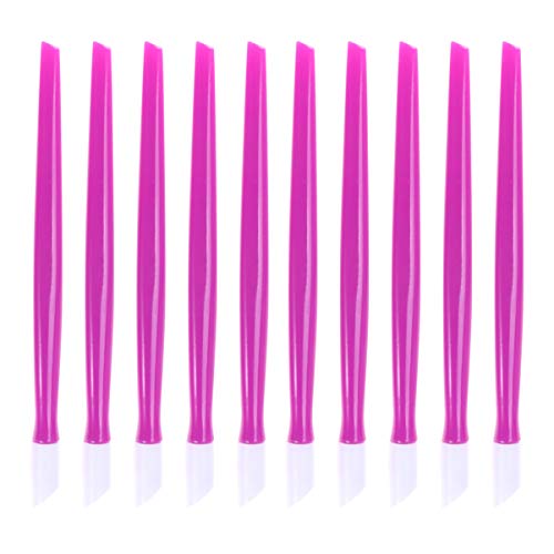 Lurrose 100Pcs Kunststoffgriff Nagel Nagelhautschieber Tote Haut Nagelreiniger Professionelle Nagelkunstwerkzeuge für… – Bild 3