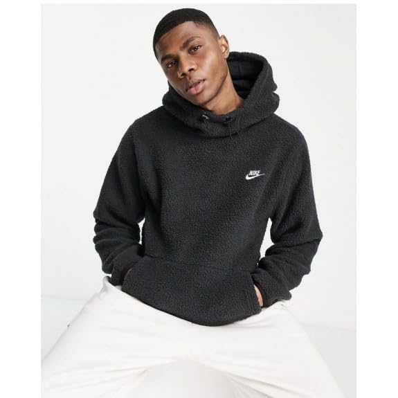 Nike Sport Essentials Sherpa Men's Hoodie Pullover (US, Alpha, Medium, Regular, Regular, Standard, Black 010)4