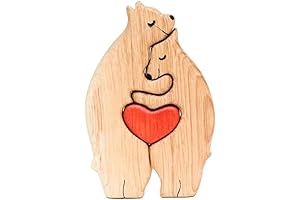 Personalized Wooden Family Bear Puzzle with Names for Custom Mother's Day Gifts