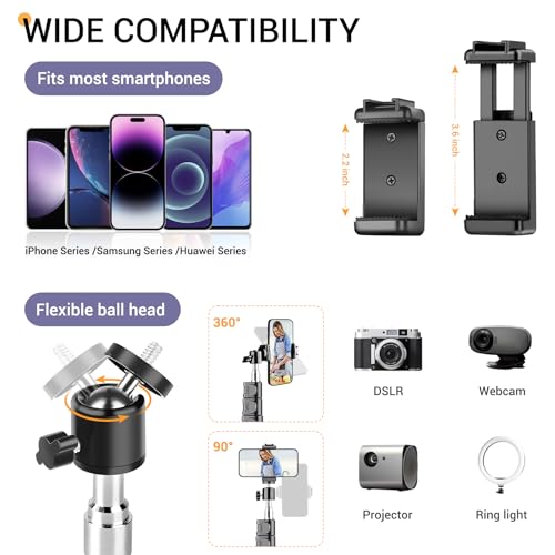 Trépied smartphone stable contre les vidéos floues avec support ajustable et télécommande - 3