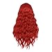 Beweig Long Curly Wavy Red Wig for Women Middle Part Costume Cosplay Wig Synthetic Hair Replacement Wig