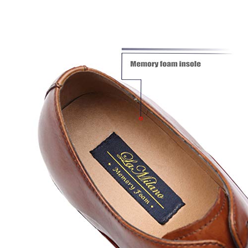 Image of Men's Cap Toe Lace up Oxford Dress Shoes Posh-1-tan