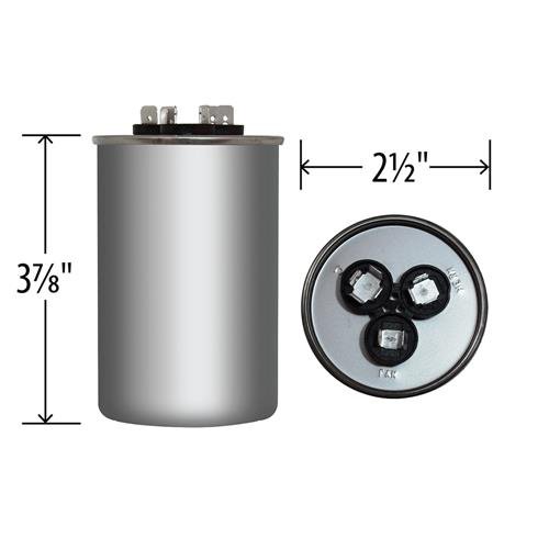 60 + 10 uF x 370 or 440 VAC Round - BMI USA Made Capacitor # 810P6010H44P37A5X Universal Replacement