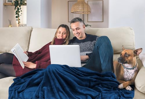 Miniatura 9 de Utopia Bedding Manta Polar, Manta Ligera Para La Cama, El Sofá O El Sillón, Adecuada Para Todas Las Estaciones 200x150cm, Azul Marino