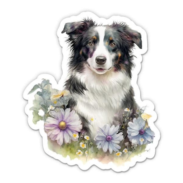 Border Collie Stickers - 2 Pack - Waterproof Vinyl for Car, Phone, Water Bottle, Laptop - Border Collie Dog Decals (2-Pack)