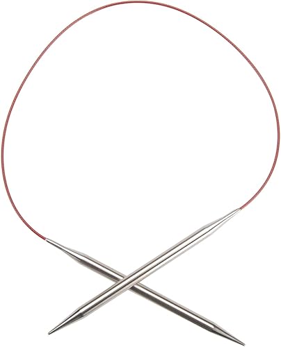 ChiaoGoo Aguja de tejer circular, plata, rojo, talla única