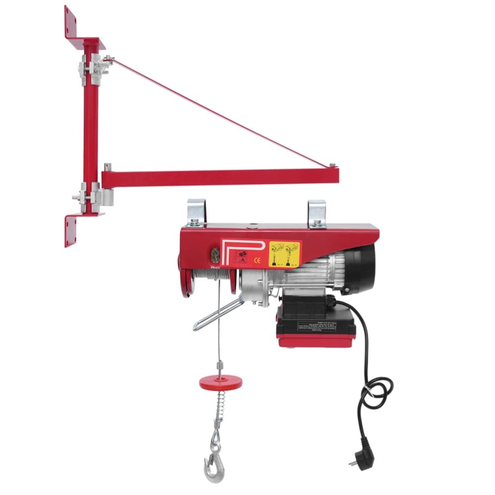Cabrestante eléctrico, altura de elevación, 12 m, control inalámbrico, capacidad de carga de 250 kg, polipasto eléctrico para agricultura y obras - elevación segura de cargas (con brazo giratorio 3)