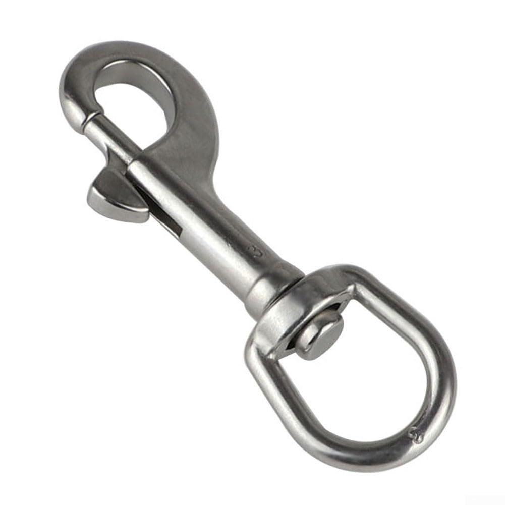 Gdfnmogo Stainless Steel Swivel Snap Hook 316 Marine Grade Carabiner Clip for Scuba Diving Pet Leash Flag Camping Tent Rope Accessory Silver(65mm)