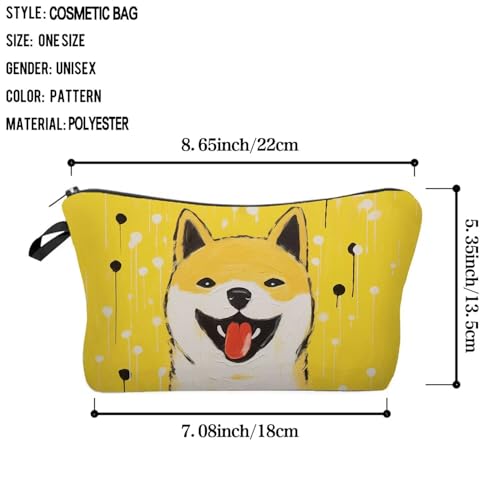 Livel lhood Lovely Shiba Inu Makeup Bag Shiba Dog Small Organizer Bag Toiletry Zipper Pouch Funny Japanese Puppy Cosmetic Bag Present for Dog Lovers Women
