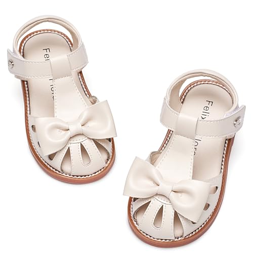 Image of Felix & Flora Toddler Girls Sandals Soft Rubber Princess Flat Shoes Flower Girl Shoes
