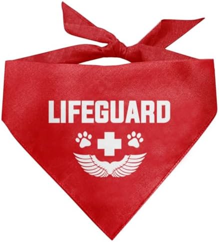 Lifeguard Dog Bandana, Dog Bandana, Red Pet Dog Scarf Accessories, Pet Dog Triangle Scarf, Dog Bandana for Small Medium Large Dogs, Funny Cute Lifeguard Pet Dog Bandana, Gift for Dog Lover (C4)