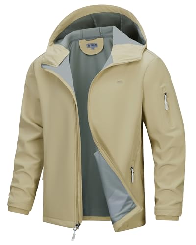 Men's Softshell Hooded Jacket with Fleece Lining