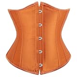 Zhitunemi Underbust Corset Tops for Women: Adult Halloween Costumes Woman 2025 Cosplay Historical Reenactments Themed Parties 4X-Large Orange