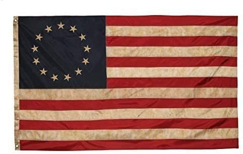 Betsy Ross Vintage Embroidered Flag - 3x5ft Premium Oxford Polyester - Founding Fathers Flags