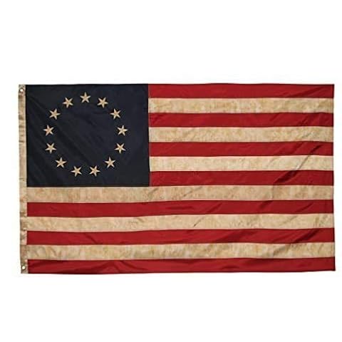Betsy Ross Vintage Embroidered Flag - 3x5ft Premium Oxford Polyester - Founding Fathers Flags Cover