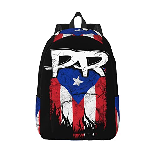 FYCFSLMY Puerto Rico Flag Backpack with Adjustable Straps