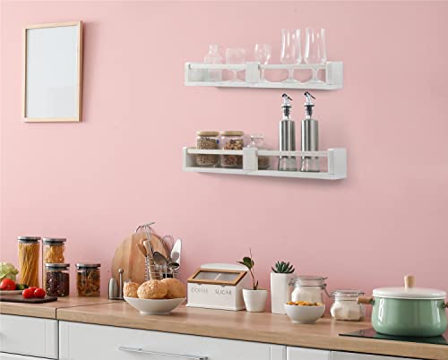 Bluewest Nursery Shelves, Wooden Nursery Bookshelf, Nursery Floating Book Shelves Wall Mounted Decor For Kids, Children's Comic Books Toy Photo Storage Organizer, Wall Shelves For Bathroom (4, White) #TOP4