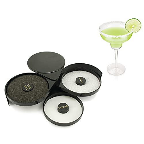 True 3 Tiered Cocktail Rimmer Garnishing Tools, Black #TOP5