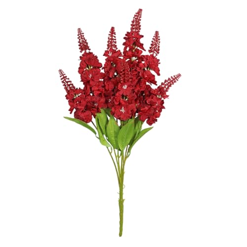 Image of Reiki Crystal Products Artificial Red Snapdragon Flower -1 Stick with 7 Branches | Real Touch Faux Blooms for Home Decor, Bedroom, Living Room, Table, Balcony, Office & Weddings (Without Vase Pot)