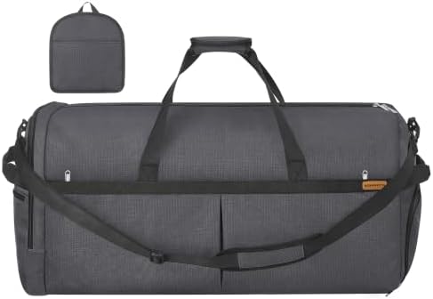 SONGMICS Reisetasche groß, 120L Faltbare Sporttasche mit Schuhfach | Weekender aus Polyester, 80 x 35 x 40 cm, für Reise, dufflebag, travelbag, luggage bag, mit Nassfach, Grau, RBF