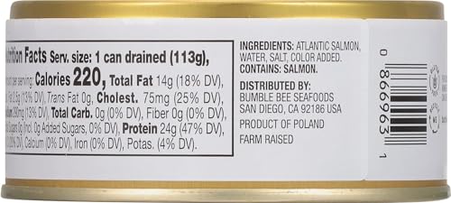 Image of Bumble Bee Prime Atlantic Salmon, 5 oz Easy Open Can - Premium Salmon - 24g Protein per Serving - Gluten Free & Kosher