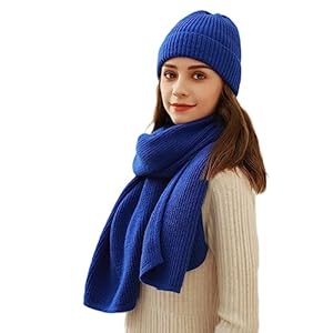 Bonnet d'hiver tricoté pour femme - Motif léopard - Bonnet cache-cou - Bonnet de ski, bleu, taille unique