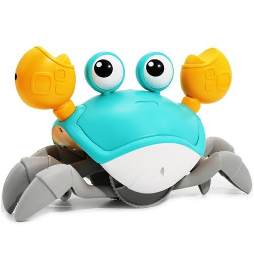 Crawling Crab Baby Toy for 1 2 3 Year Old Toddler Crawling Toys for Kids Age 1-3 Dancing Moving Walking Singing Crab Toys Gifts for 1-3 Year Old Toddler Baby Birthday Gift Present 1 2 3 Years Old