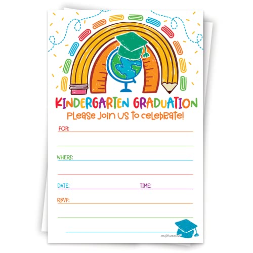 Kindergarten Graduation Invitations (20 Count) With Envelopes - Kindergarten Grad Party Invites
