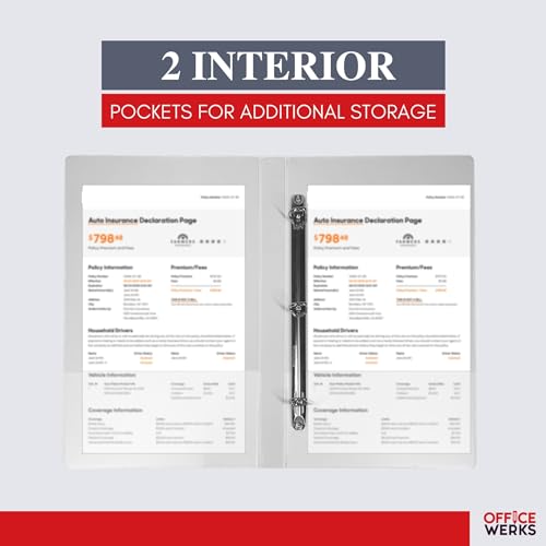 35,5 cm x 21,6 cm encadernação PRT VIEW LEGAL, BRANCO, 1,5 POLEGADA, ANEL ADV D, montagem traseira