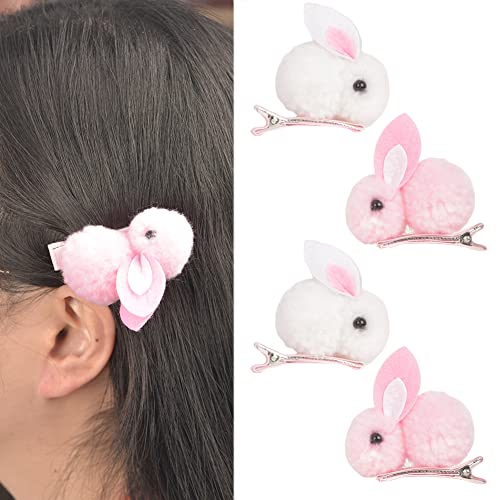 Cute Plush Bunny Hair Clips and Barrettes for Girls - Easter and Little Girls Hair Accessories