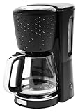 HADEN Starbeck Coffee Machine, 10 Cup Automatic Drip Coffee Maker with Anti-Drip Function and Reusable Washable Water Filter, Black & Chrome