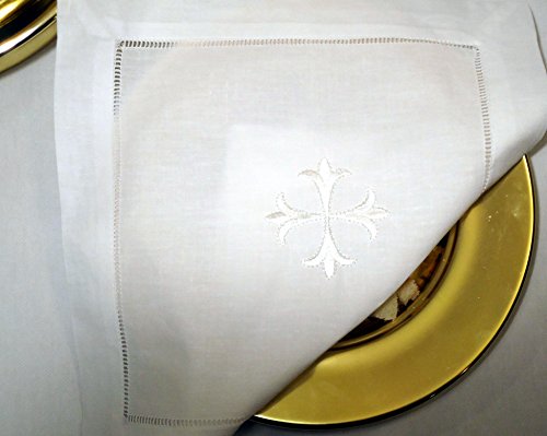 Integrity Designs White Linen Altar Cloth Cross Embroidery #TOP2