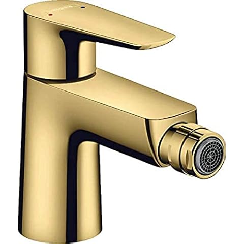 Grifo de bidé Hansgrohe Talis E con válvula de desagüe en oro pulido Cover