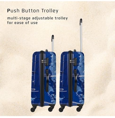 Image of Safari Nightsky Hard Shell Trolley Suitcase, 24-Inch, Medium Size Blue, Polycarbonate with Combination Lock, 360 Wheels with 3 Years International Warranty