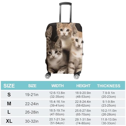 Kittens Family Cats Luggage Cover, Washable Elastic Suitcase Cover Protector Fit 18-32 Inch Luggage2