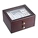 Produktbild KCSds 2 Schichten mit Flip Lid Nussbaum Holz Schmuckschatulle Messinghandgriff-Kasten Schrank Armoire for Armbänder, Ohrringe, Ringe Geburtstag, Weihnachten, Hochzeit Gift Storage Box Organizer