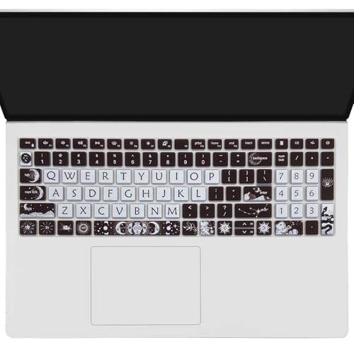 Cute Keyboard Cover for Dell Inspiron 15 3000 5000 7000 3510 3511 3515 3525 3530 3535 5510 5515 5518 7510 15.6", Inspiron 16 7610, Vostro 15 3510 5510 5515, Latitude 3520, Sun and Moon by DSINFOYO - Used condition - Image 3