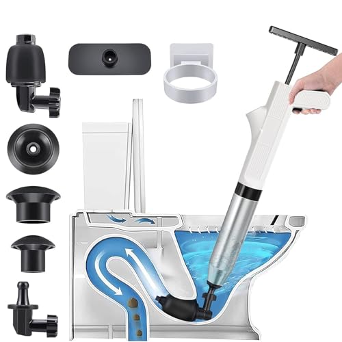 NiC IS COCNG Desatascador wc,desatascador tuberias a presion,desatascador aire comprimido,desatascador tuberias profesional,desatascar el Desagüe del Inodoro/Lavabo/Bañera/Piso (Blanco)