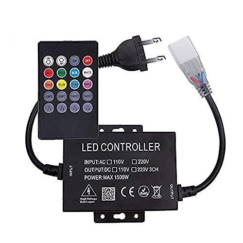 XUNATA AC 110-130V 1500W Bluetooth Music IR Remote Control RGB Controller with 24Key Remote for 5050 2835 LED Neon Rope Strip Light