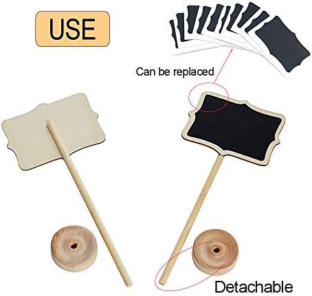 Mini Chalkboards, 36 PCS Wooden Holder Small Chalkboard Signs Place Cards for Weddings, Parties, Table Numbers, Memo, Price Tags, Food Signs and Special Event Decoration
