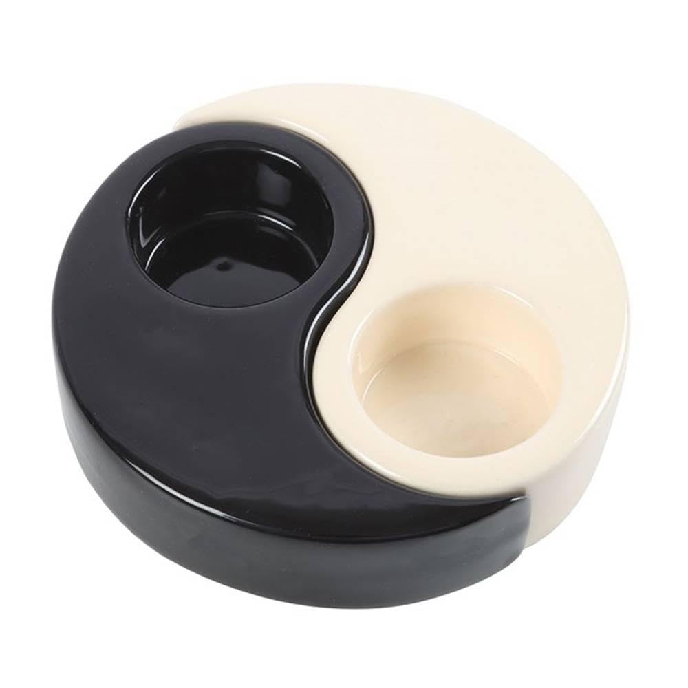 Something Different Yin Yang Tealight Holder (One Size) (White/Black)