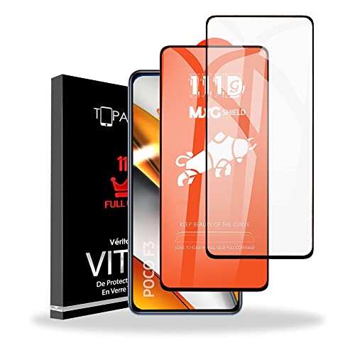 [ Xiaomi Poco F3 ] Verre Trempé 111D - Résistance 10H / Full Cover 2022 Bords 2.5D [ Hydrophobe/Ultra Résistant/Sensibilité tactile 100% / Anti-Rayures/Anti Gras ] [ Qualité AAA+ Certifié ] [topAccs] Cover