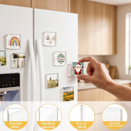 20 Pack Acrylic DIY Fridge Magnet Kit, Clear Photo Magnet Making Kit with Adhesive Backing, Custom Picture Magnets for Refrigerator, Kitchen, Office and Classroom Decor - image 4
