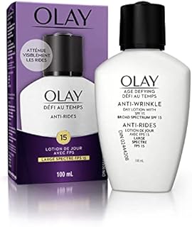 Face Moisturizer by Olay Age Defying, Anti-Wrinkle Day Lotion with Sunscreen, Broad Spectrum , SPF 15, 3.4 Oz. (Pack of 3) Packaging may Vary