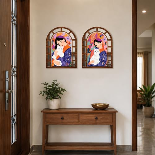 Image of Sehaz Artworks CatLady Home Decoration Items for Living Room-15.4 inchx11.6 inch