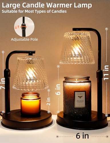 MAOYUE Dimmable Candle Warmer Lamp w/ Adjustable Height & Timer - image 4