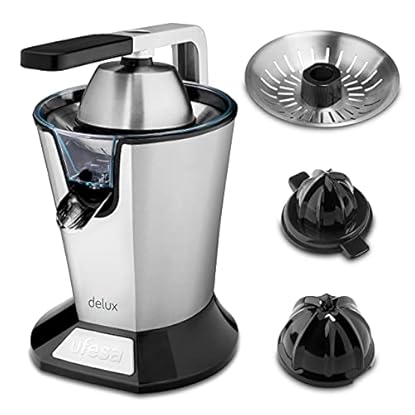 Foto di Ufesa EX4950 Spremiagrumi Elettrico, 600W, Versamento continuo, Salvagoccia, Doppio cono, Filtro in acciaio inox, Braccio Estrattore di Succo, Smontabile. BPA Free