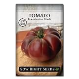 Sow Right Seeds - Brandywine Black Tomato Seeds for Planting - Slicer Beefsteak with Dark Purple Color - Non-GMO Heirloom Tomato Seeds - Instructions to Plant a Vegetable Garden - Indeterminate (1)